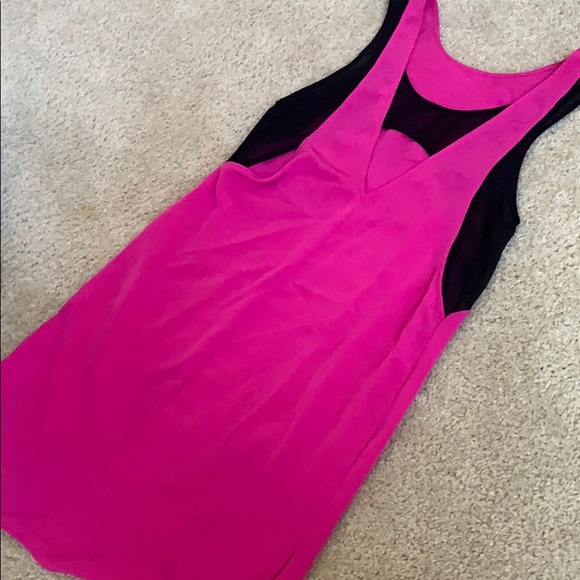 LUSH FUSCIA // BLACK SLIP DRESS - Picture 4 of 5
